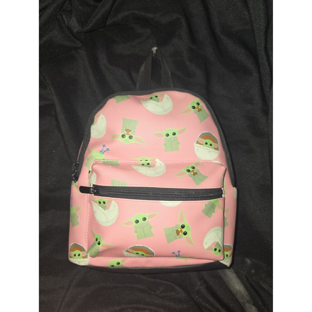 Like new Disney star wars bioworld pink baby Yoda grogu the child mini backpack!
